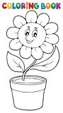 Coloring book flower topic 5