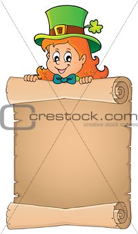 Leprechaun girl holding parchment 2