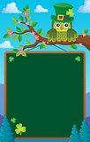 St Patricks Day theme board with owl