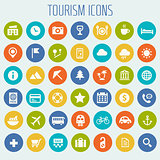 Big travel, tourism and weather icon set