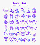 Baby Stuff linear icons collection