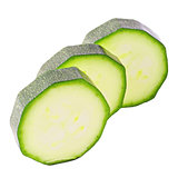 Slices zucchini isolated on white