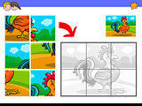 jigsaw puzzles with rooster animal character
