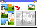 jigsaw puzzles with sheep animal character