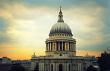 St Paul's cathedral in London and sky with clouds