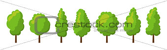 Cartoon summer tree set