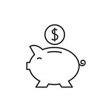 Piggy bank outline icon