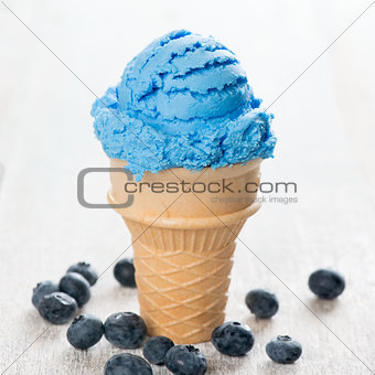 Blue ice cream cone