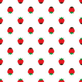 Abstract seamless white strawberry background