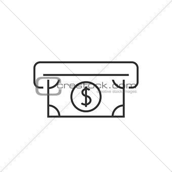 Atm cash outline icon