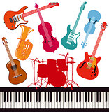 colorful musical instruments illustration