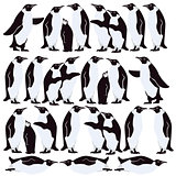 Penguin group isolated, illustration