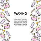 Banner template with waxing and hair removal illustration.