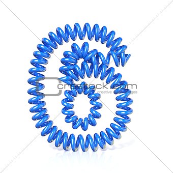 Spring, spiral cable number SIX 6 3D