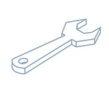 Wrench linear isometric icon