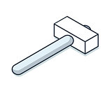 Hammer linear isometric Icon