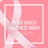 Breast Cancer Awareness Month Pink Ribbon Background Vector Illustration