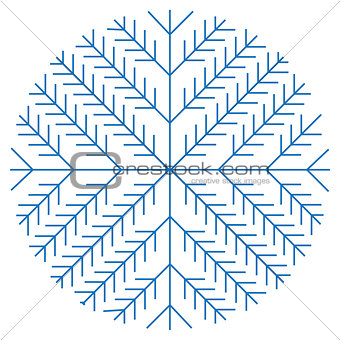 Christmas snowflakes on white background. Vector Illustration.