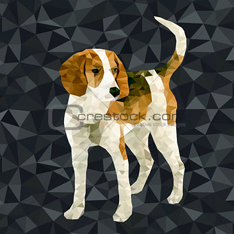 Vector polygonal dogs silhouettes