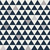 Blue and grey triangle seamless vector pattern.
