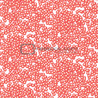 Red caviar seamless vector drawn pattern.