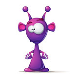 Funny, cute alien with big eye and ear