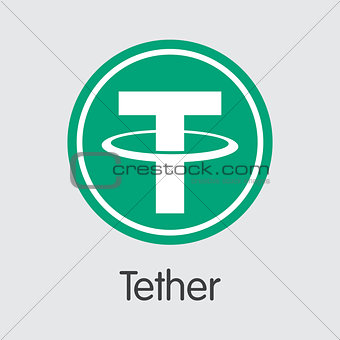 Tether Digital Currency. Vector USDT Pictogram.