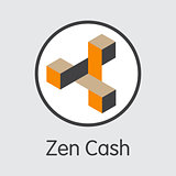 Zencash Cryptographic Currency. Vector ZEN Graphic Symbol.