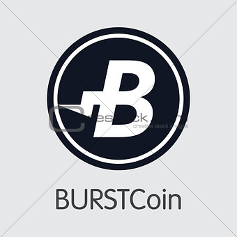 Burstcoin Digital Currency Coin. Vector Element of BURST.