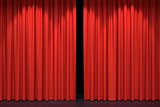 Red stage curtains 3D illustration