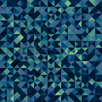 Dark multicolor polygonal background consists of squares divided into triangles