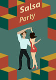 Salsa night polygonal illustration for a poster, EPS 8 vector illustration, no transparencies