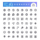 Geography Line Icons Set