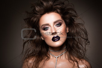 Hair. Beauty Woman with Very Long Healthy and Shiny Smooth Brown Hair. Model Brunette Gorgeous Hair
