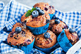 Fresh homemade delicious blueberry muffins
