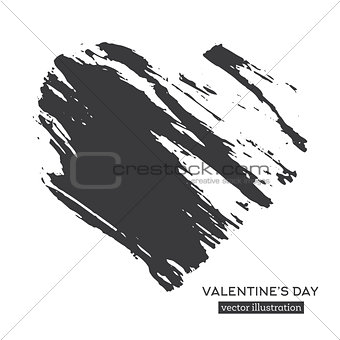 Hand Drawn Calligraphy Heart Isolated on White Background.