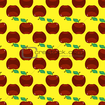 Apple red yellow seamless pattern background