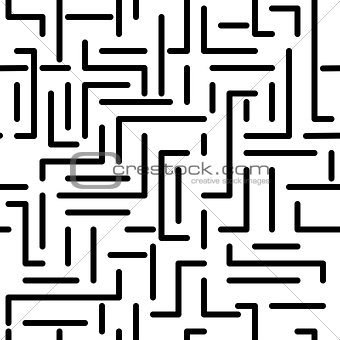 Seamless labyrinth pattern. Memphis group style