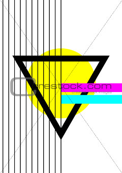 Trendy memphis group style poster color background