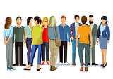 Person group of young people, illustration