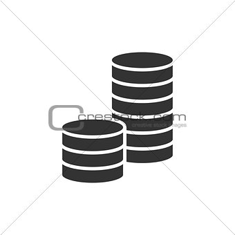 Pile of coins black icon
