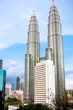 The Petronas Twin Towers in the first evening light