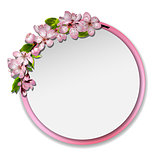 Round frame with sakura blossom.