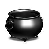 Vintage Empty black iron cauldron