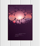 Vector brochure A5 or A4 format abstract circles and mountain landscape design element corporate style