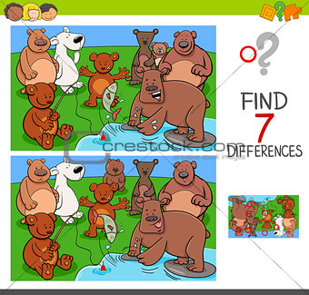 find differences with bears animal characters