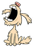 barking or howling shaggy dog cartoon character
