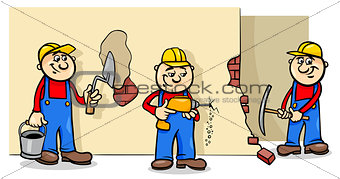 manual workers or builders characters group