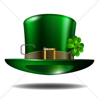 Green St. Patricks Day hat with clover