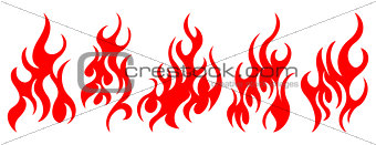Set of vector fire design elements